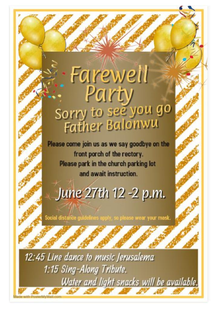 Fr. Balonwu farewell poster